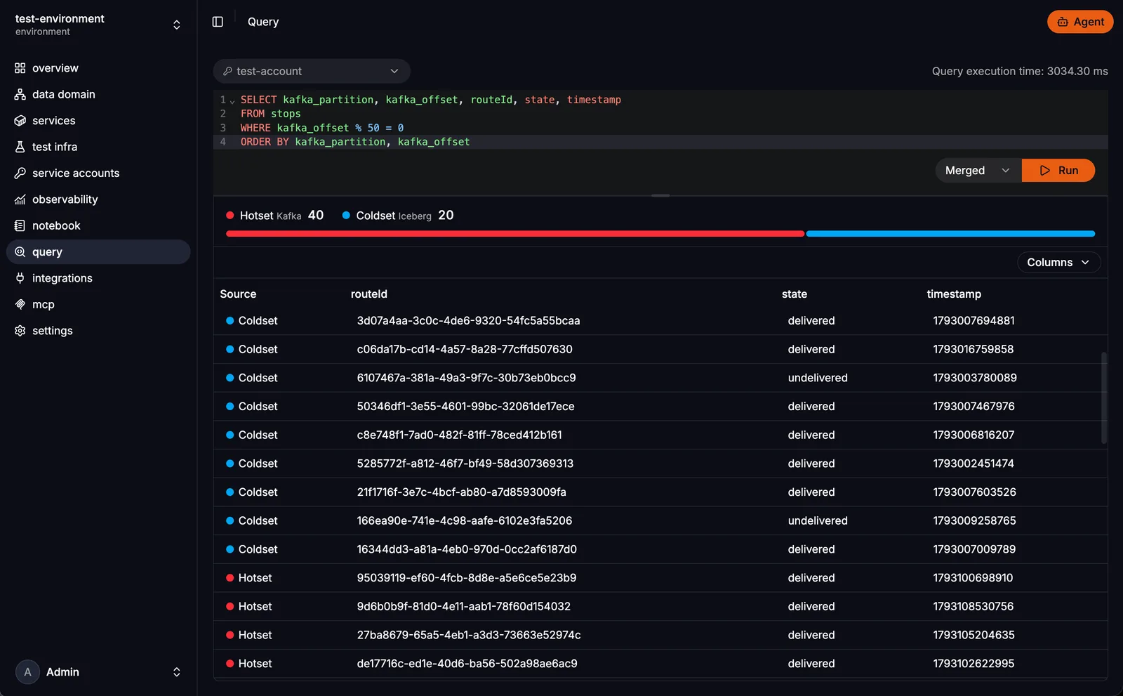 Streambased demo platform screenshot